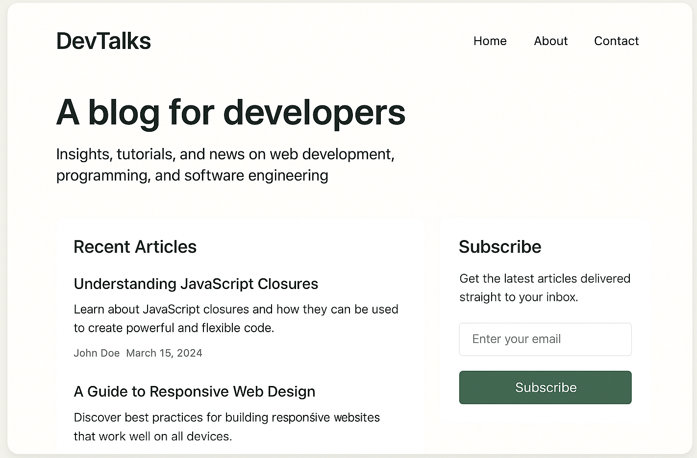 DevTalks Blog Project